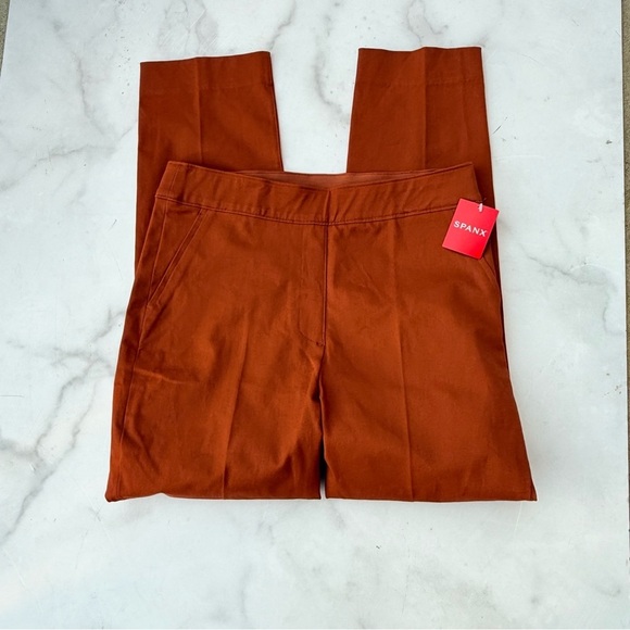Spanx Size M On-The-Go Ankle Slim Straight Pants in Bronze Glow NEW! - Picture 6 of 11